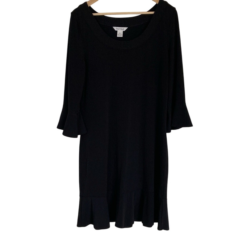 White House Black Market Womens Knit Black‎ Dress Size XL Pullover Classic LBD